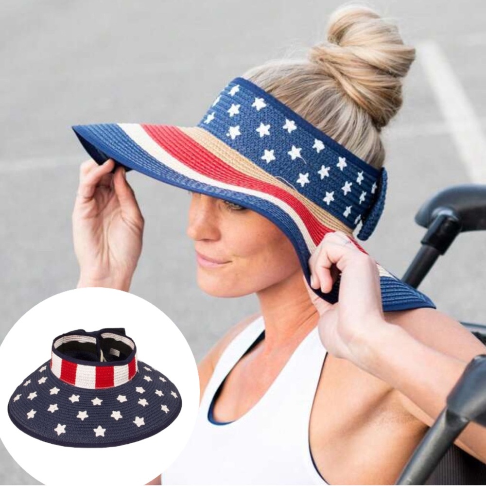 🇺🇸 Patriotic American Flag Sun Visor in 2 Great Styles